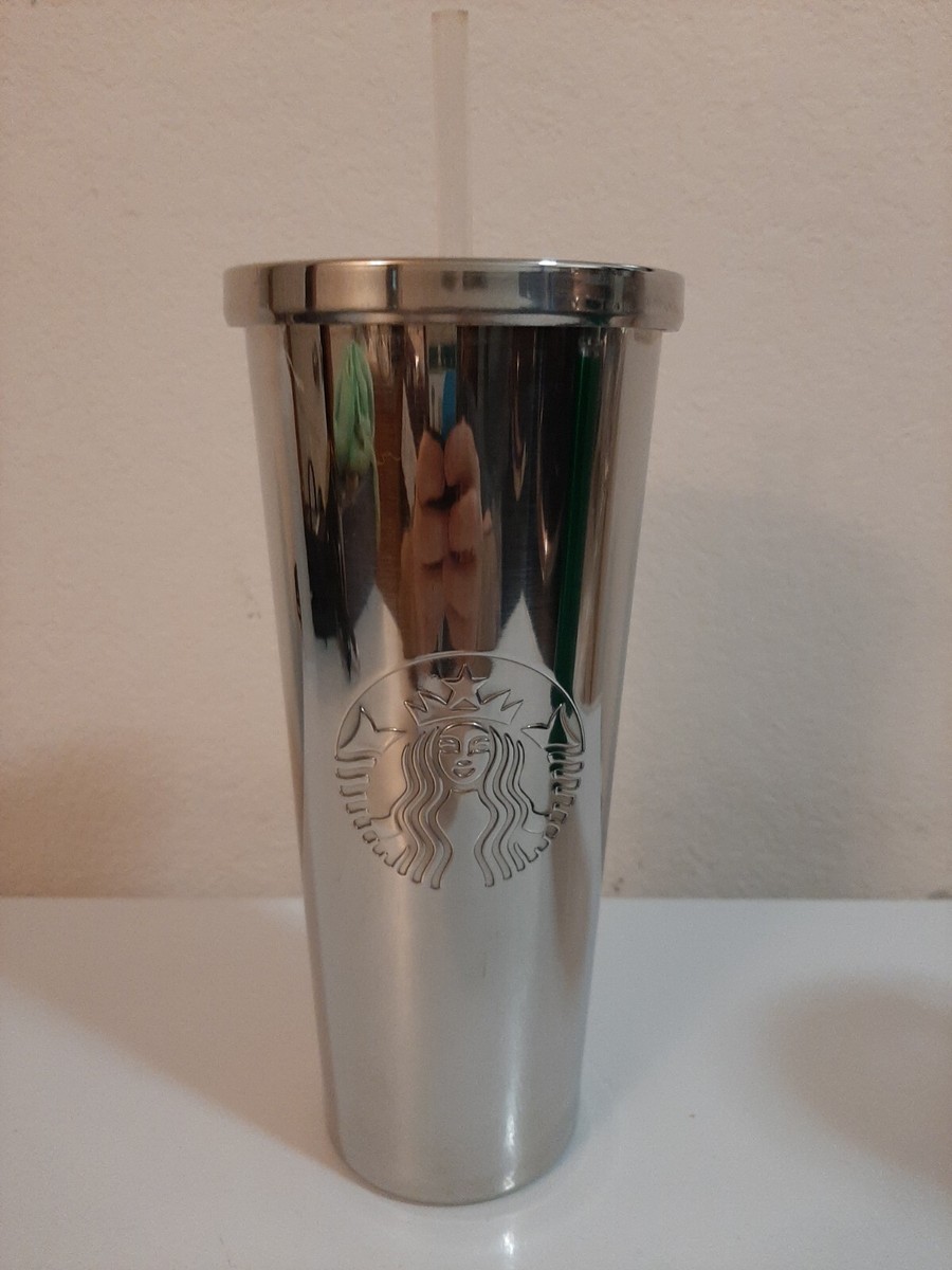 Starbucks Stainless Steel 24 Oz Tumbler Shiny Silver Nice Condition | eBay