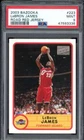 LeBron James Rookie Card 2003-04 Bazooka Road red Jersey #223 PSA 9