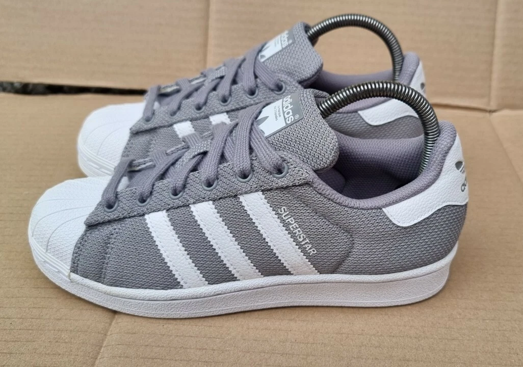 ADIDAS TRAINERS GREY WEAVE SIZE UK LOGO WORN ONCE EXCELLENT | eBay