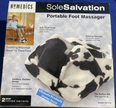 HoMedics Sole Salvation Luxurious Cow  Print Cover Portable Foot  Massager*
