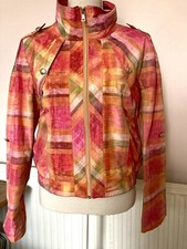 Tuzzi Vintage Womans Lightweight Multi Colour Jacket Rare Vgc Size 14