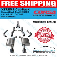 Corsa Xtreme Exhaust Black Tips 2015-2023 Dodge Charger 6.4l 6.2l Hellcat Srt