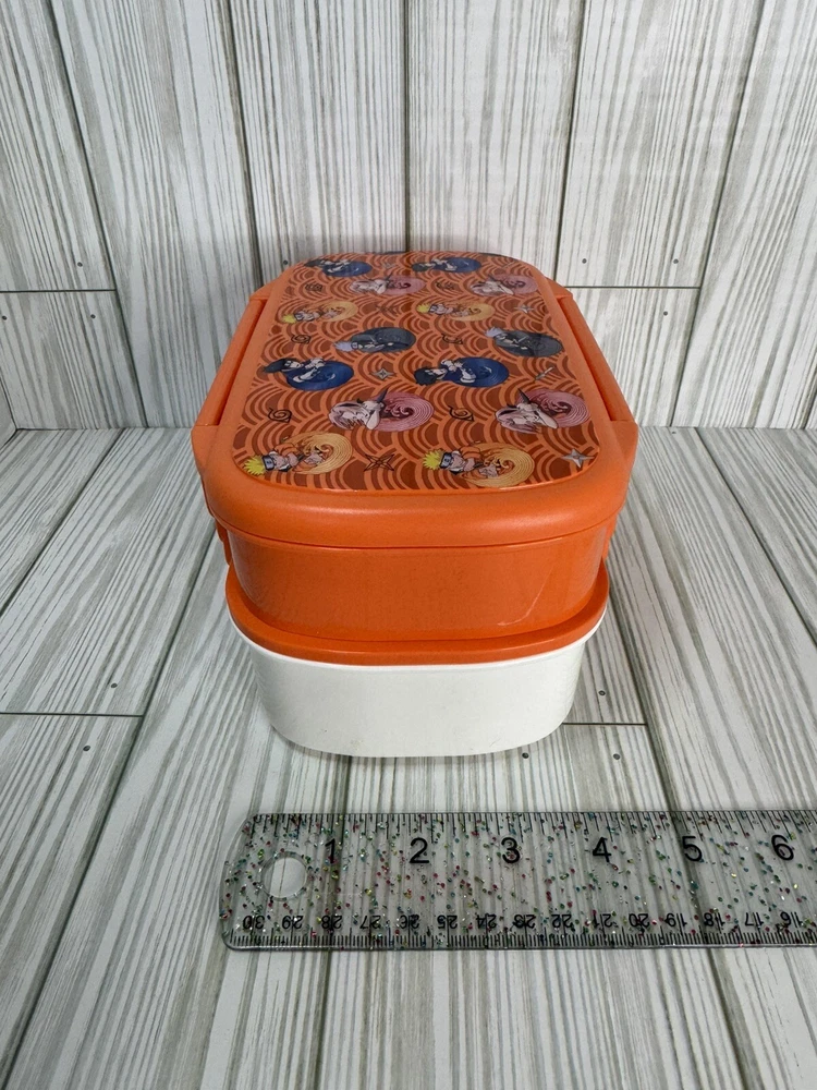 Naruto Bento Box And Plastic Water Bottle Orange Fork Spoon 2 Trays New Naruto Bento Box And Plastic Water Bottle Orange Fork Spoon 2 Trays New