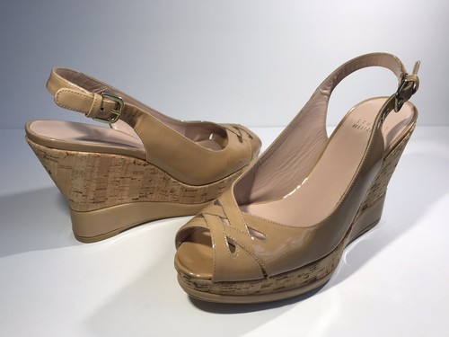 stuart weitzman patent leather wedge