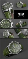 CAVADINI Skymaster Herrenuhr Chronograph Edelstahl CV-1042 sportlich green 