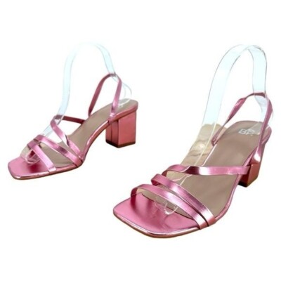 BP Bertie Pink Metallic Block Heels Sandals Nordstrom