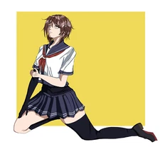 Anime Furutaka KanColle Short Hair Brunette School  Gaming Mat Desk 34095