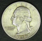 1940 S Washington Quarter XF+ #1 90% Silver