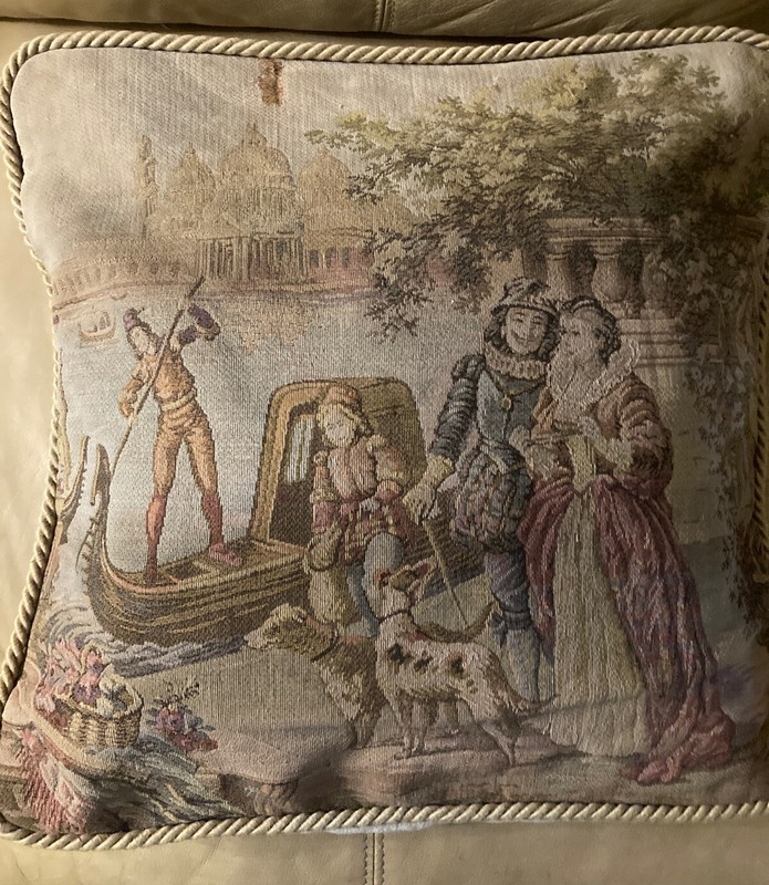 Tapestry Belgium Dogs Renaissance Tapestry Pillow Cover 17"
