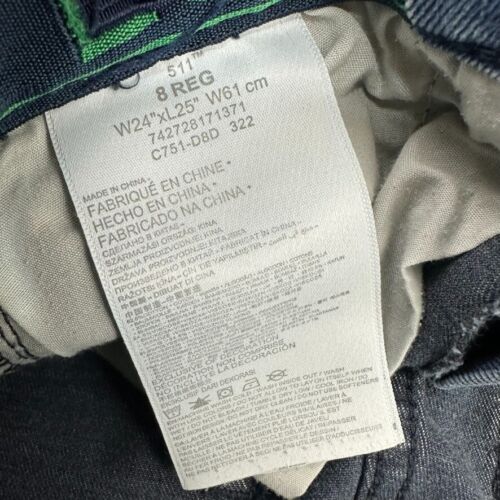 Levi's 511 Performance Slim Blue Jeans Boys Size 8 Reg 24x25 (measures 24x22.75) - Picture 3 of 11