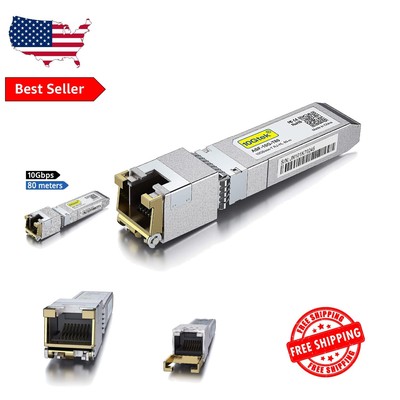 High-Speed 10G SFP+ to RJ45 Transceiver Module - Up to 80 Meters
