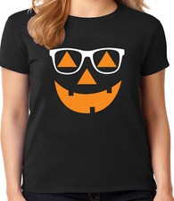 Pumpkin FaceT-shirt Womens Ladies Tee Shirt Funny Halloween Tee Womens