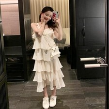 Fashion Sweet Female Fairy Suspender Dress Sexy Women Summer Cake Tiered Dress W
