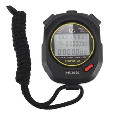Professional Sport Stopwatch Timer 120 Lap Memory 0.01 Second Timing Black