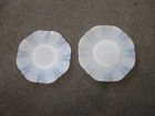 Vintage Set of 2 Milk Glass Platters, Unbranded, 11 1/2" & 10 1/2"