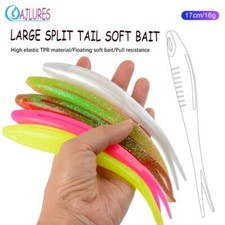 3pcs Floating Tpr Soft Bait 17cm 16g V-shape Split Tail Swimbait Worm Artificial