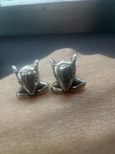 Sterling Silver 925 Cute Little Doggie Stud Earrings