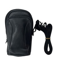 Case Logic Black Synthetic Leather 2 Zipper Camera Case w/ Strap 6.25x3.5x3 New