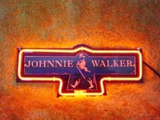 14" Johnnie Walker Beer 3D Carved Neon Sign Light Lamp Visual Collection Bar L