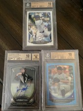 Thee Rookie Card Lot Jonathan Gray Yasiel Puig Spencer Adams BCGS Pristine