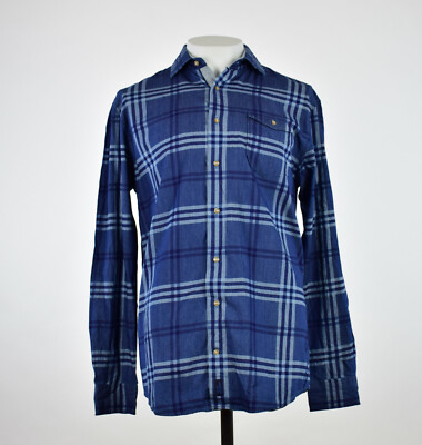 johnnie-O Herren Breckenridge Indigo Gewaschen Kariert Knöpfe Sport Hemd L