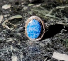 Sterling Silver Ring Denim Lapis Lazuli Native American Southwest Navajo Size 6