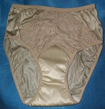2 Pair Womens Size 6 Incontinence Lace Frt Nylon Small Pantie Moka Color