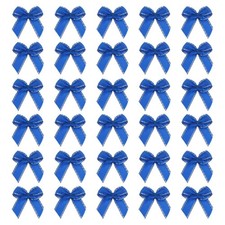 Mini Metallic Edge Ribbon Bow. 22x23mm Satin Silver Edge Ribbon Bow Appliques...