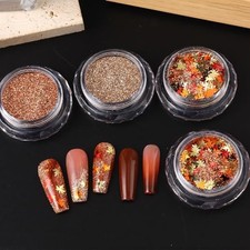 Fall Nail Art Glitter Sequins 3D Holographic Autumn Fall Nail Art Glitter 3