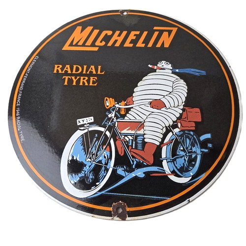 Vintage Michelin Tires Bibendum Sign - Gas Pump Automobile Tyres Service Sign