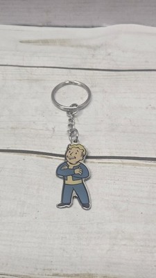 Fallout 4 Vault Boy Keychain Video Game Character Metal Enamel Keyring