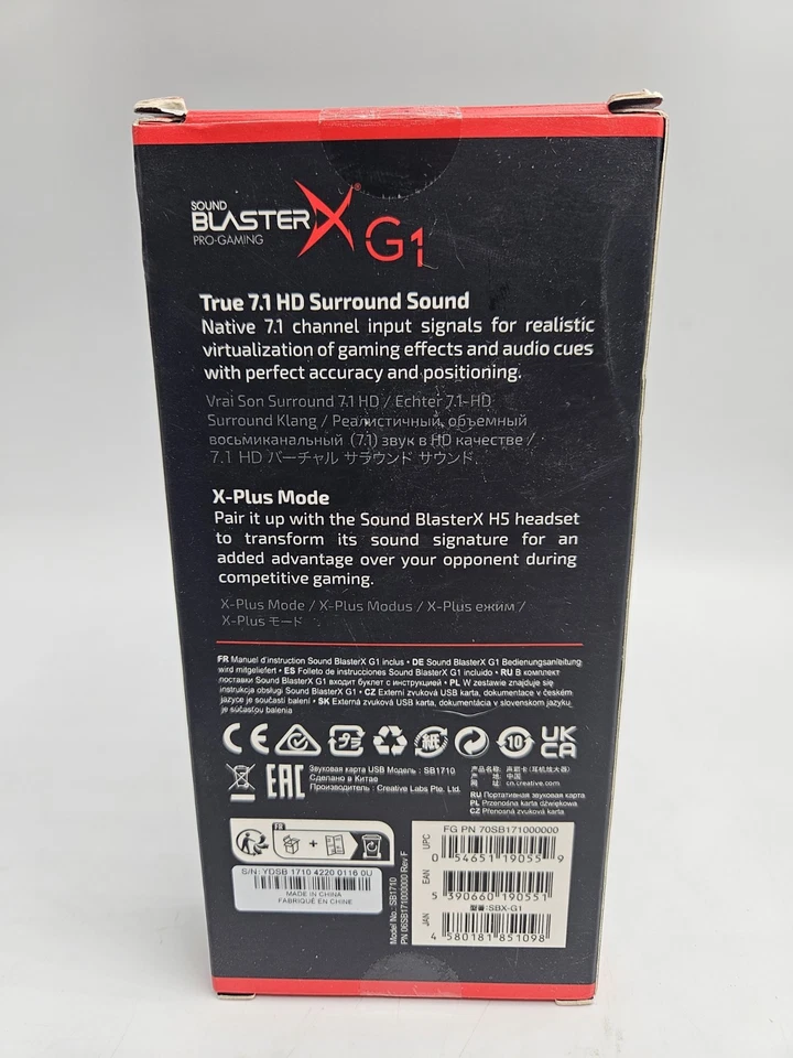 Creative Sound BlasterX G1 7.1 Portable Gaming USB w/Mic Splitter included - NEW - Image 2 of 4