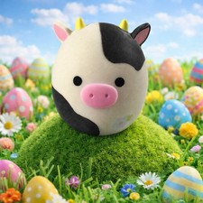 Squishmallows Squooshems Connor the Cow Easter Stress Toy 2 Inch Opened