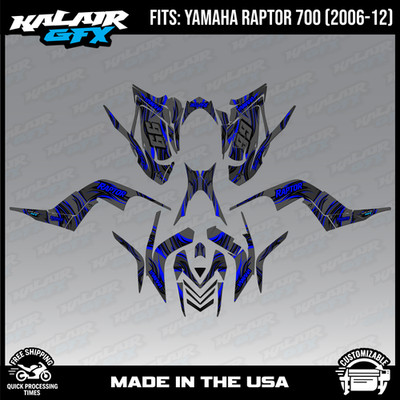 Graphics Kit for Yamaha ATV Raptor 700 (2006-2012) Swift - BLUE-SHIFT
