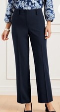New Talbots Southampton Tailored Stretch Straight Leg Pants $129 Black Size 12 