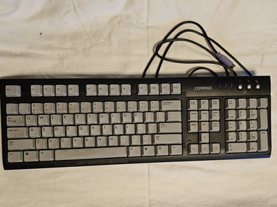 Compaq 5187-2154 PS/2 Keyboard Model 5107 Black & Grey G3