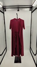 Quince Women Tencel Jersey Midi Wrap Dress Wine Basic Sleeved M