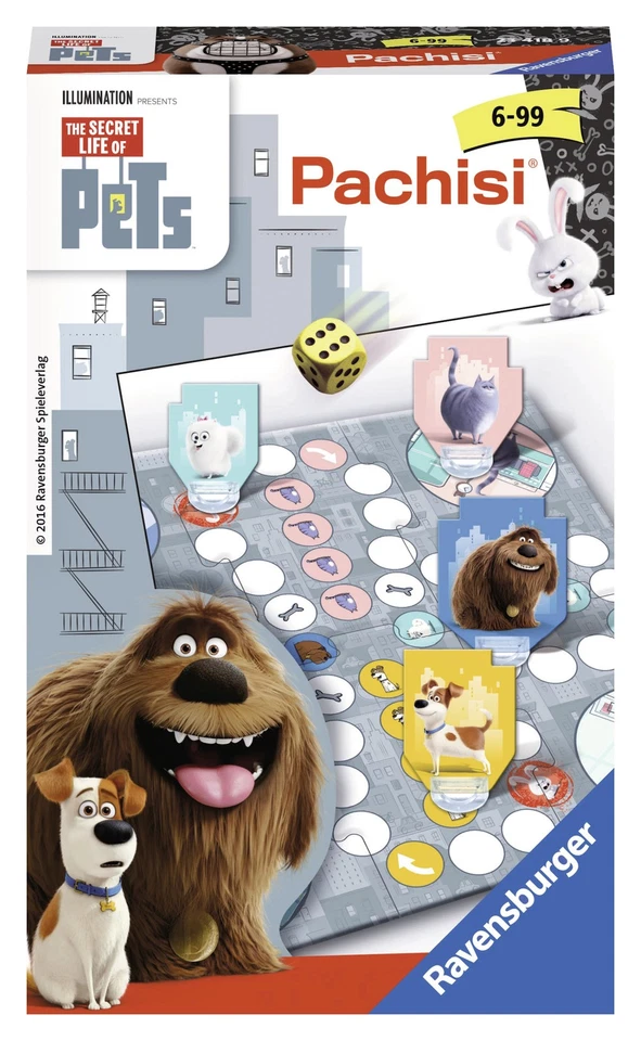 Ravensburger Pets Pachisi Würfelspiel Laufspiel Hunde Familienspiel 2-4 Spieler