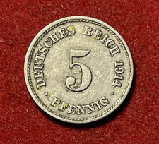 Germany 5 Pfennig 1914 F Copper-Nickel Coin KM#11 T10172