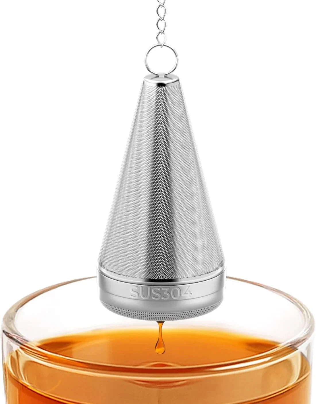 Stainless Steel Tea Infuser Cone - Loose Leaf Tea Strainer w/ Chain & Drip Tray
Opens in a new windo