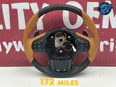 2020-26 TOYOTA SUPRA GR STEERING WHEEL W/ PADDLES SHIFT BLACK/ TAN 5A5FC43 172mi