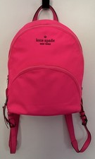 kate spade new york Pink Solid Zip Backpack Adjustable Straps Lined Logo
