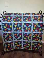 Rag Quilt Handmade Baby Toddler Boy 36 1/2 X 51 Dinosaurs Multicolored Gift
