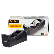 Classic Desktop Tape Dispenser, Black, 1-inch Core, Made from 100 Recycled Pl...