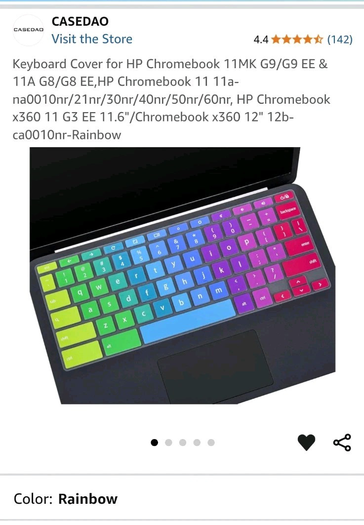 Silicone Keyboard Cover Rainbow Color For HP Chromebook 11 M