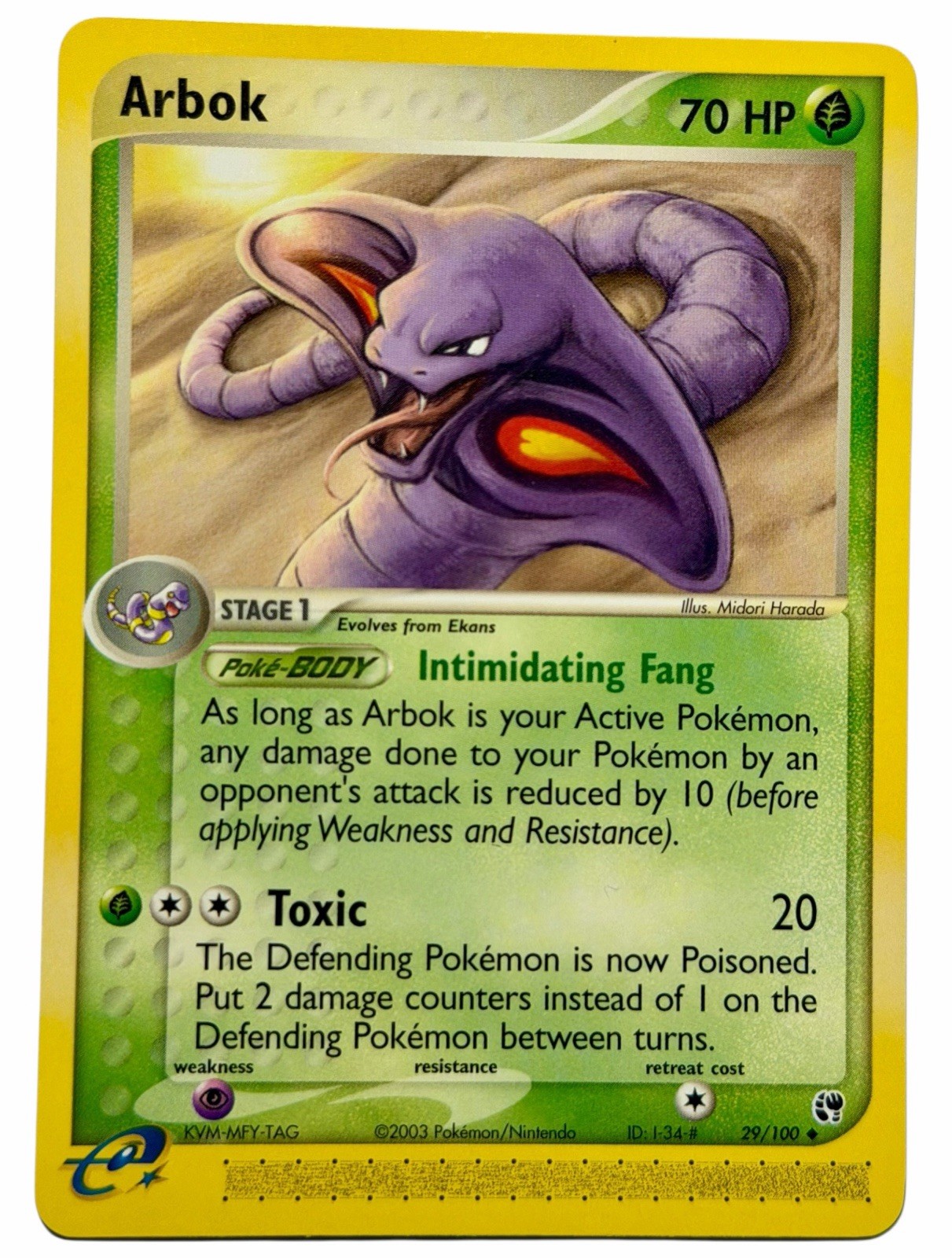 Arbok - 29/100 EX Sandstorm 2003 - E Reader - Pokémon TCG - NM
