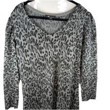 AB Studio Women’s Fall Cheetah Print Sweater Dress Size Med Soft Preppy
