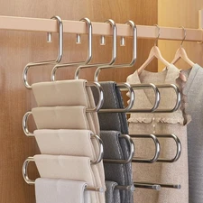 Stainless Steel Pants Hanger Space-saving Multi-functional Closet Organizer