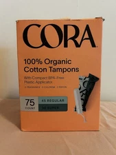 Cora Organic Cotton Tampons Mix Pack - Regular/Super Absorbency - 75ct