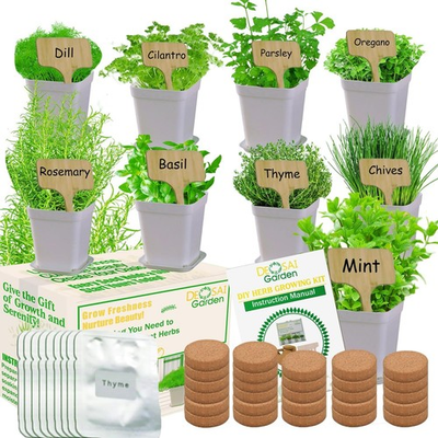 #ad 9 Herb Indoor Window Garden Kit – Kitchen Windowsill Starter with Non GMO Seeds $22.99
